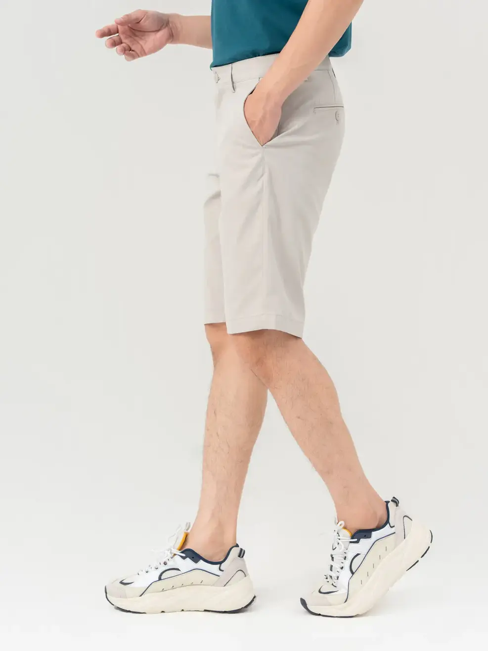 Quần Sooc Nam Túi Cạnh Sườn - Ghi - 29