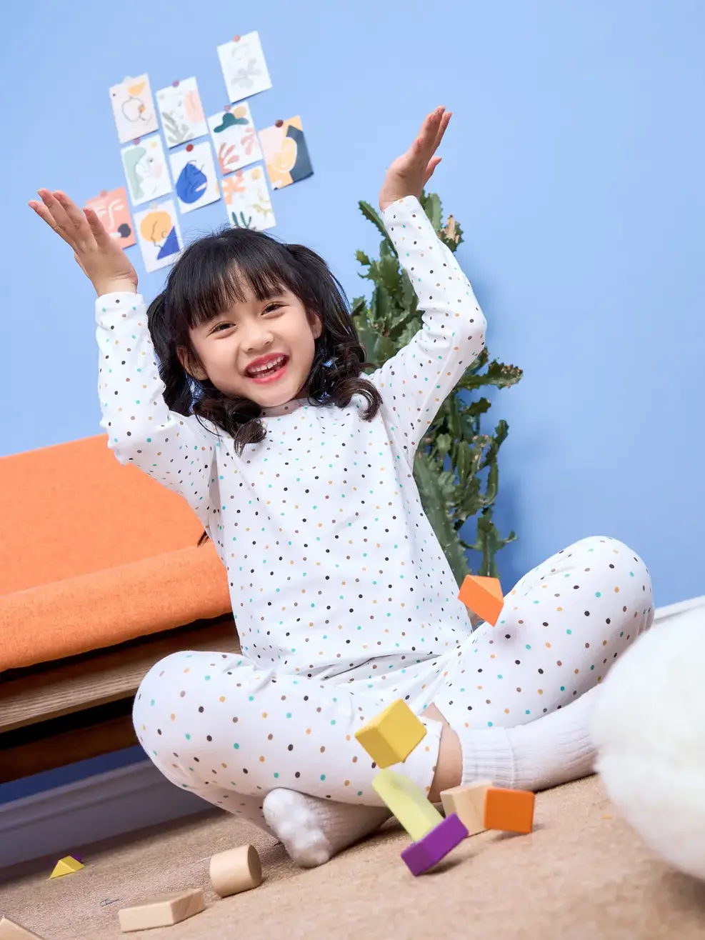 Bộ kid chấm bi nhiều màu - Trắng - 2