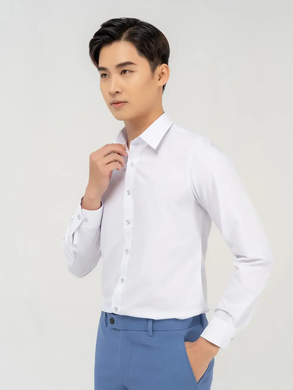 Sơ mi nam YODY(SMM3399)_Trắng - 2XL