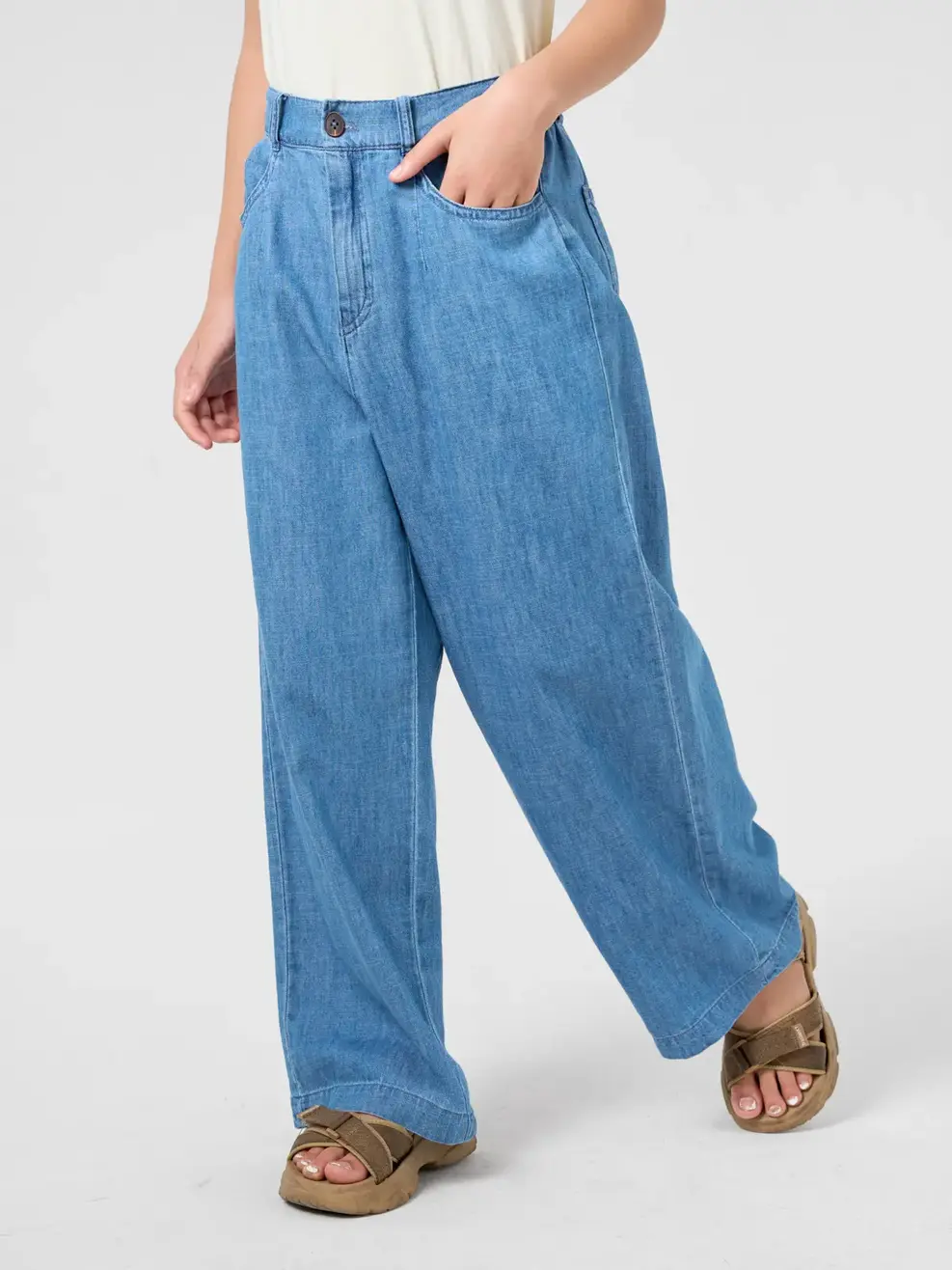 Quần Jeans Kid Nữ Giấy Ống Rộng - Màu chàm 003 - 8-9