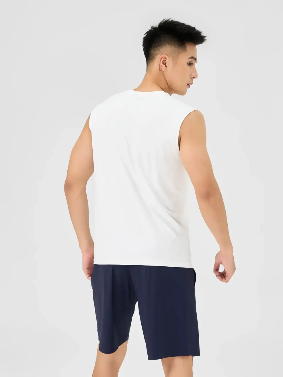 Bộ Đồ Nam Ba Lỗ - Trắng Navy - M