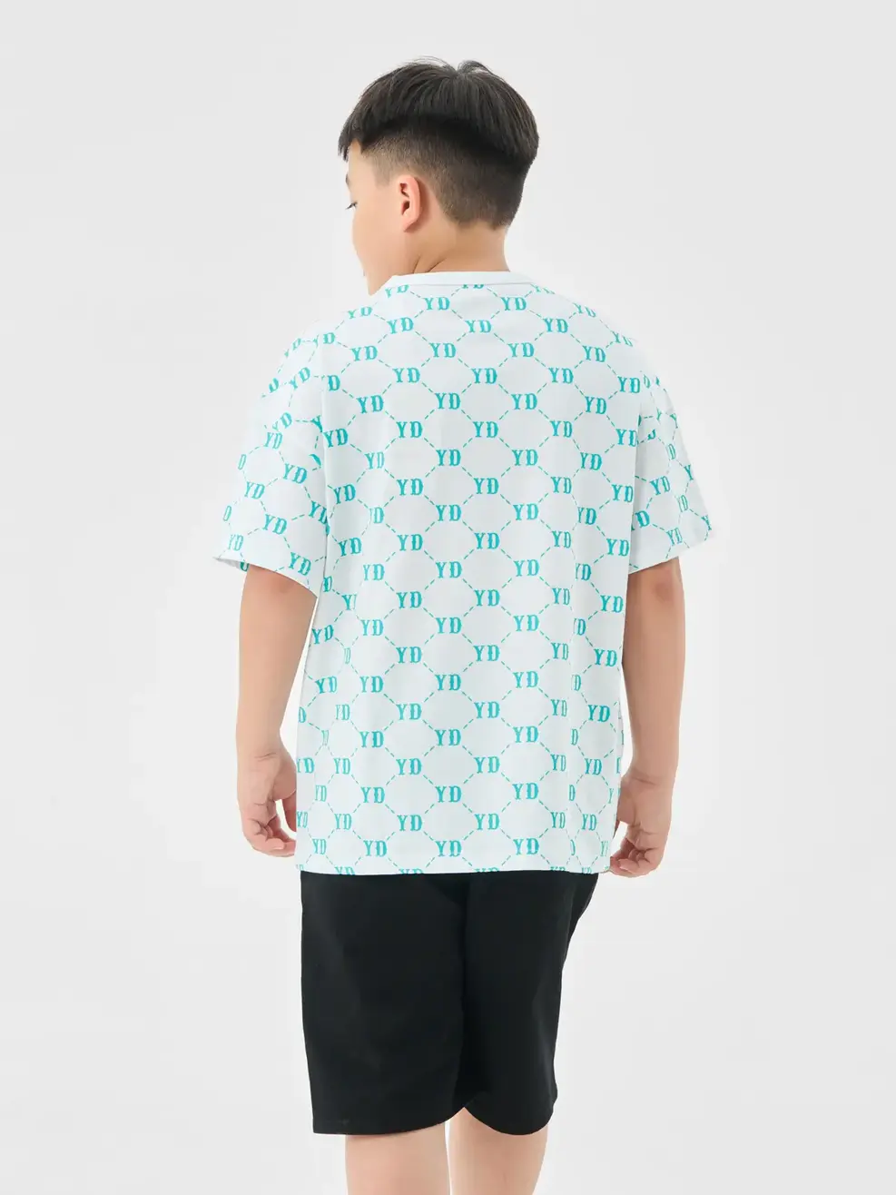 T-shirt Kid In Tràn Monogram Bột Ngô - Trắng 1 - 8