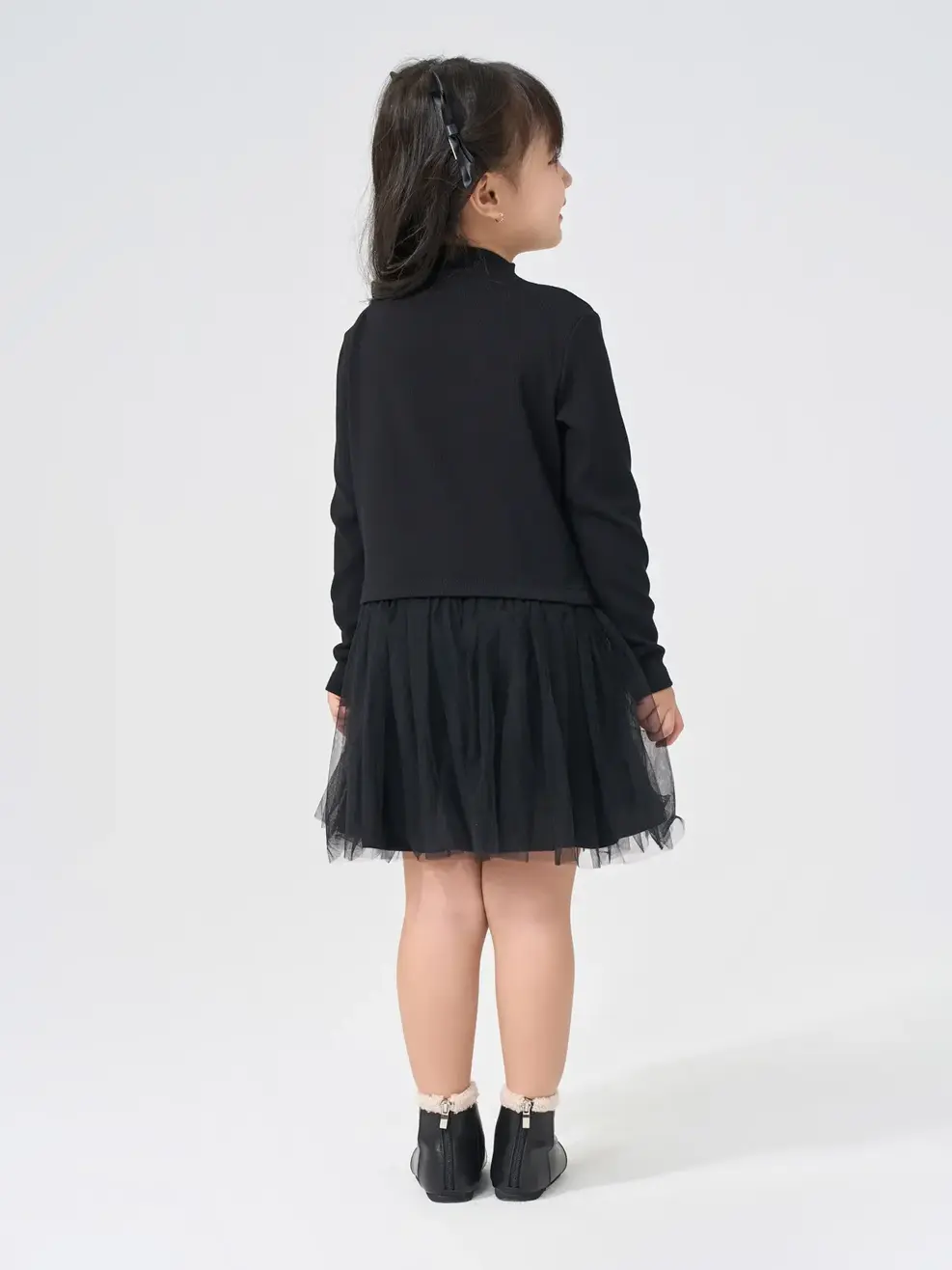 Váy Đông Trẻ Em Chân Lưới - Đen - 2-3