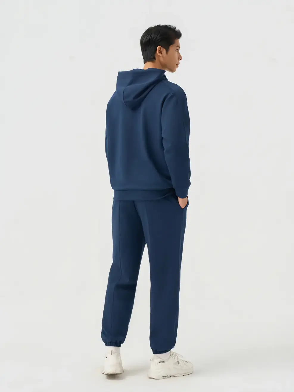 Bộ Đồ Nỉ Hoodie Nam In Chữ Ngực - Tím Than 006 - M