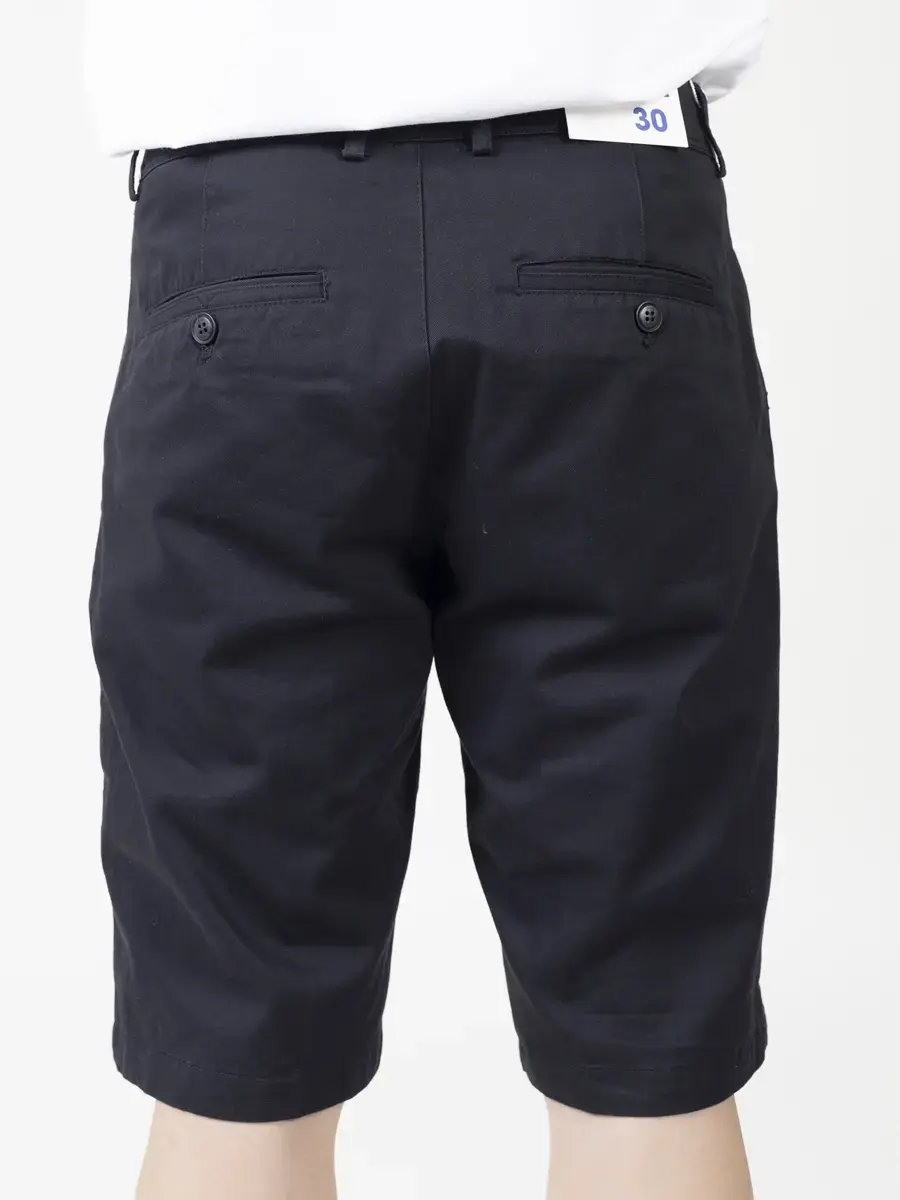 Quần sooc kaki diễu miệng túi sau - Đen - 34