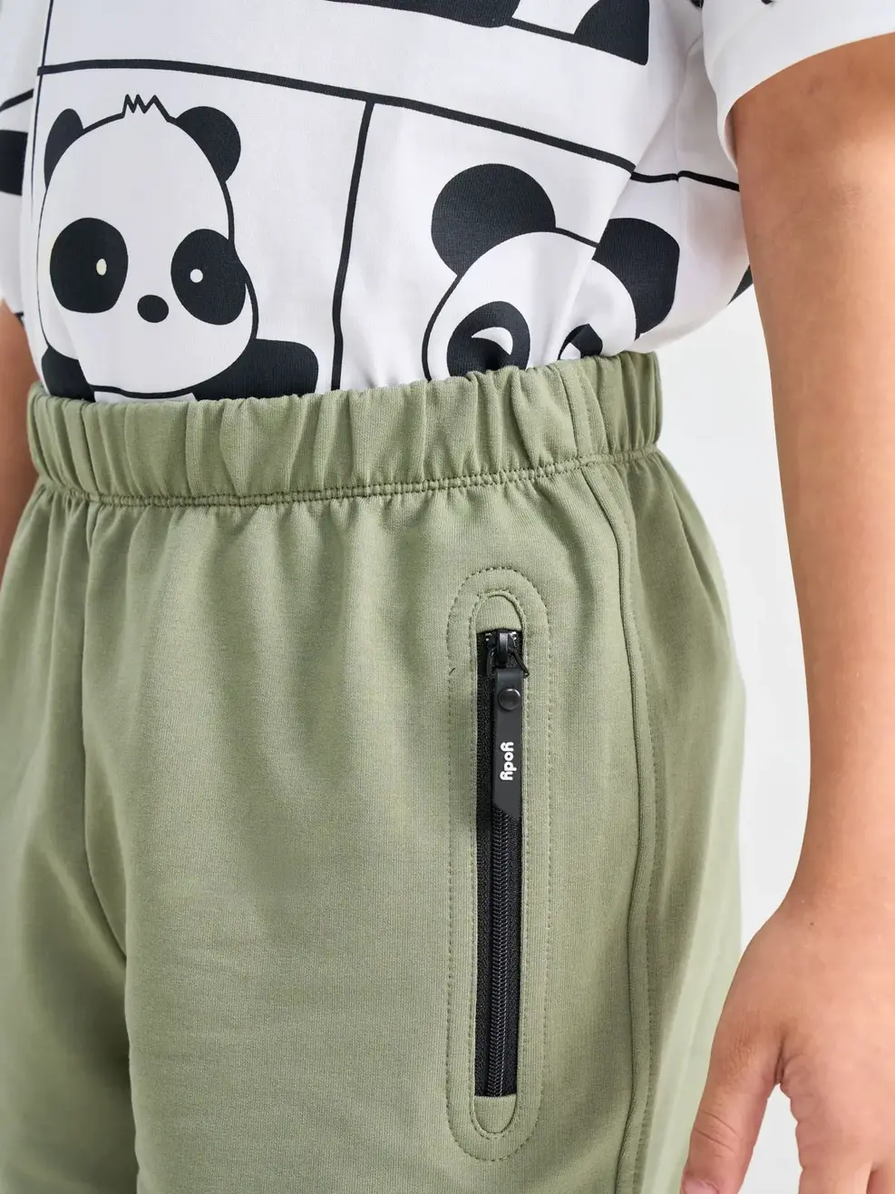 Quần Sooc Bé Trai Khóa Túi - Xanh oliver - 2