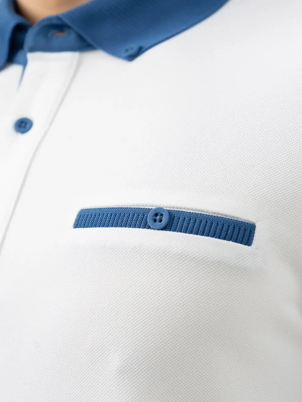 Áo Polo Nam Cafe Cơi Túi Ngực Phối Cúc - Trắng - L