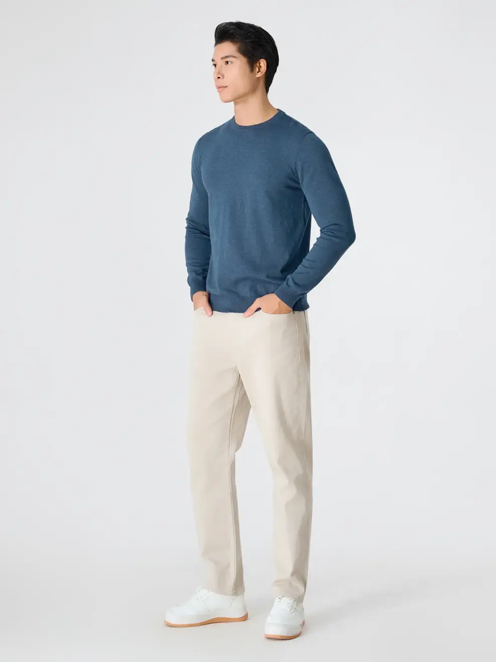 Áo Len Regular Cổ Tròn Mỏng Cơ Bản - Xanh ngọc 050 - XL