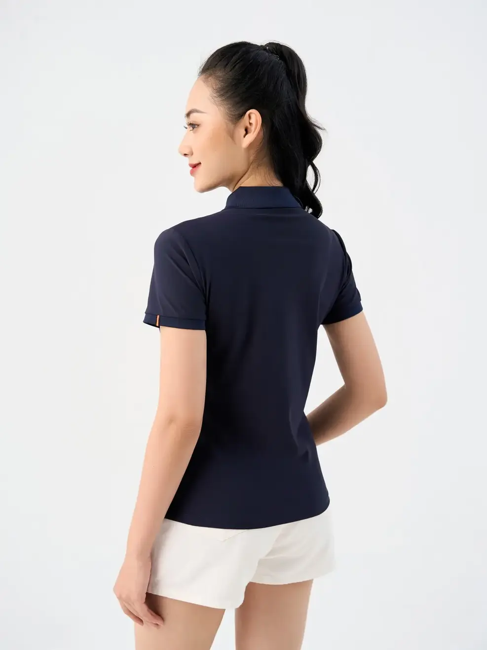 Polo Nữ Yody Sport Phối Nẹp - Tím than - S