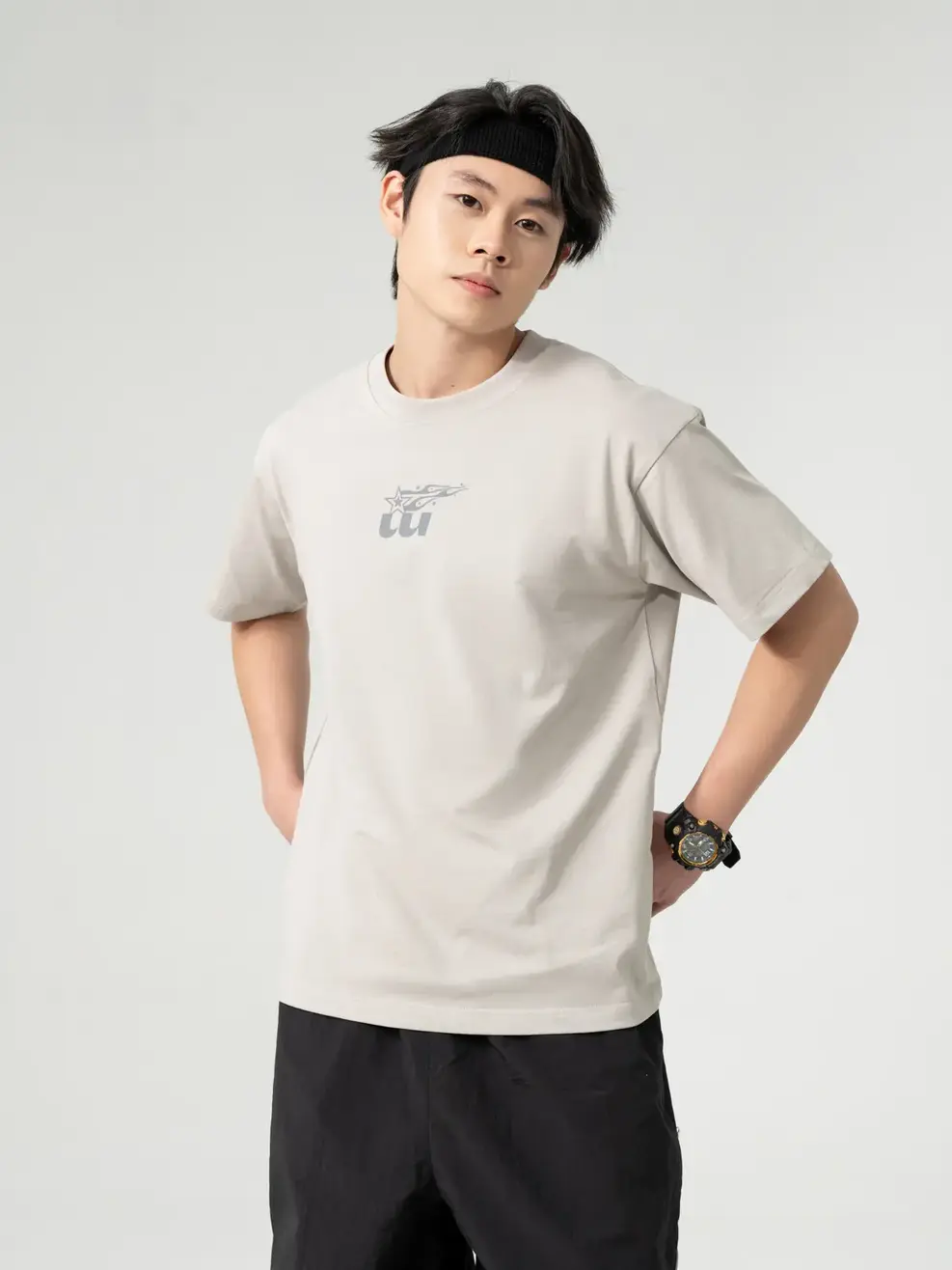 T-shirt Yoguu New Style - Ghi nhạt - 0