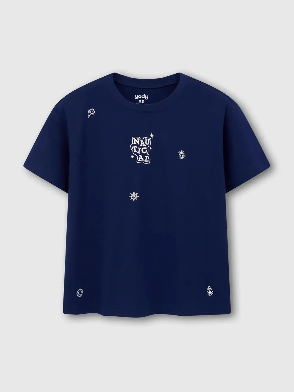 Áo Phông Nữ Relax Thêu Nautical - Tím Than 058 - XS