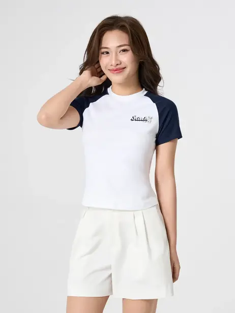 Áo Phông Nữ Tay Raglan Sun Sea Stitch