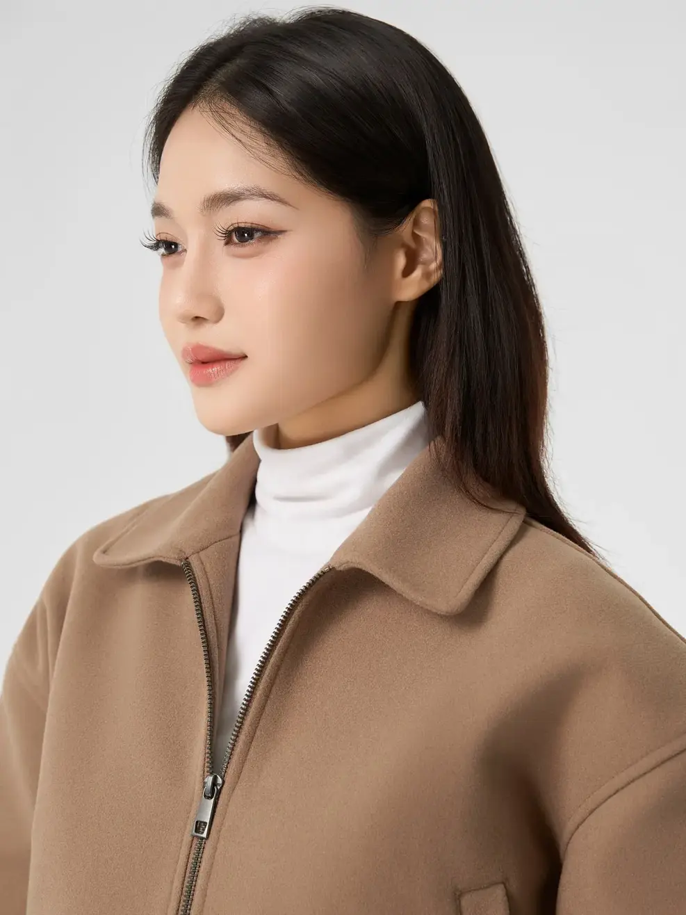 Áo Khoác Nữ Dạ Cổ Đức Đai Cài Cá Tính - Nâu 148 - S