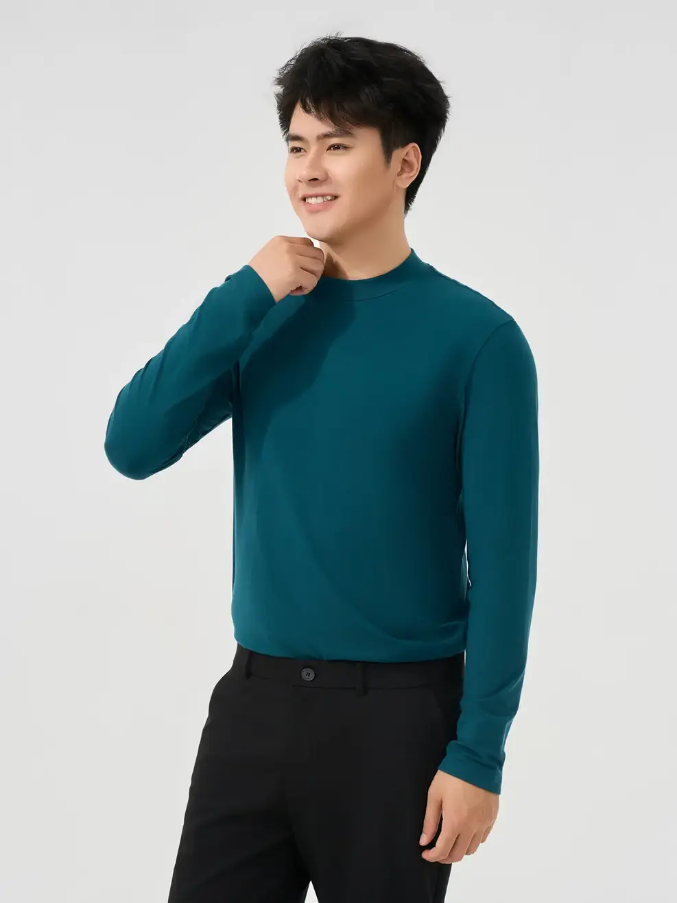 Áo Body Nam Giữ Nhiệt Cổ 3cm - Xanh Lá 028 - M