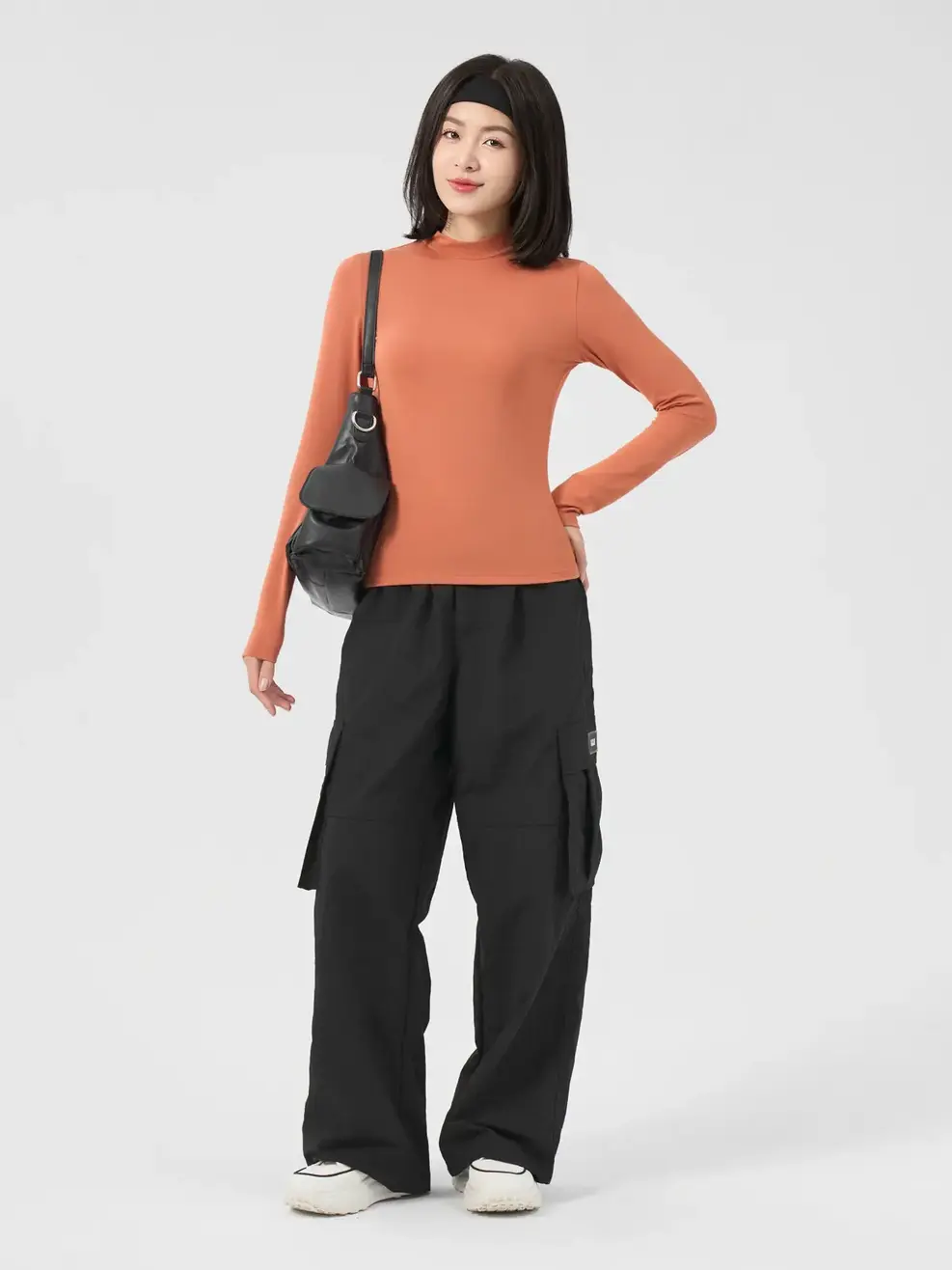 Áo Thu Đông Nữ Giữ Nhiệt Cổ 3cm - Cam đất - S