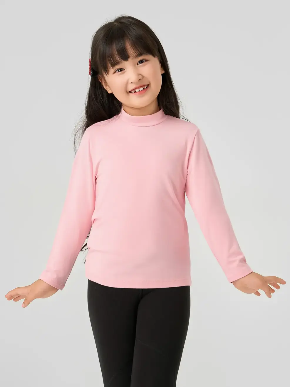 Áo CozyFit kid giữ nhiệt cổ cao-Hồng 125 - 104