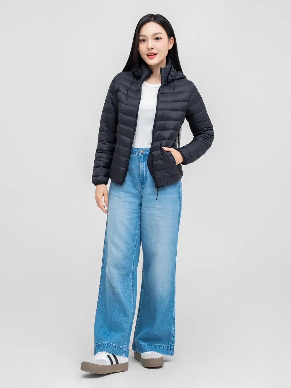 Áo Phao Nữ Gia Đình 4S -  Đen 076 - S