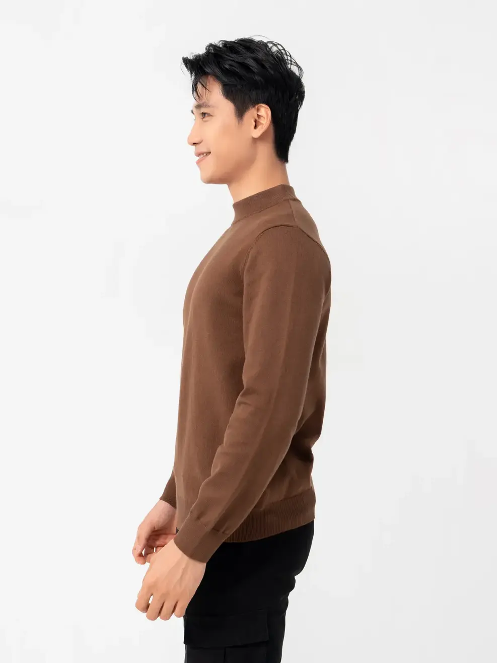 Áo Len Nam  Cơ Bản  - Nâu đậm - XL