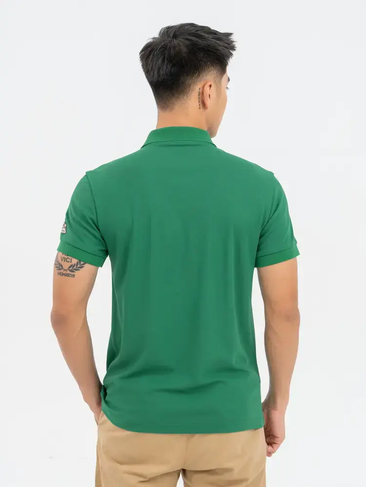 Polo Nam Cafe Dệt Tổ Ong Mickey Phi Hành Gia - Xanh Lá - M