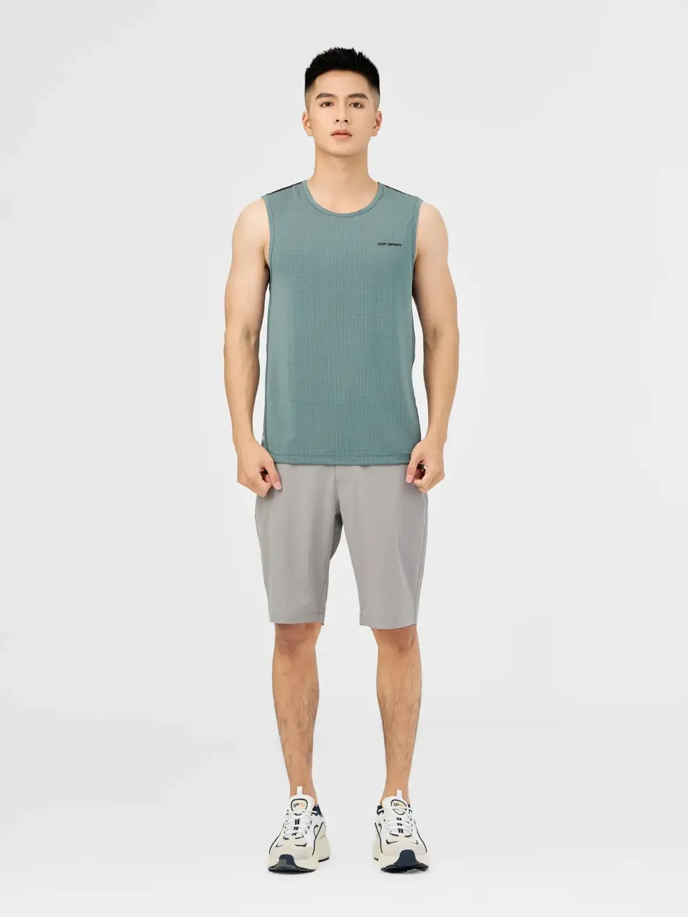 T-shirt Thể Thao Nam Tanktop - Xanh ghi - M