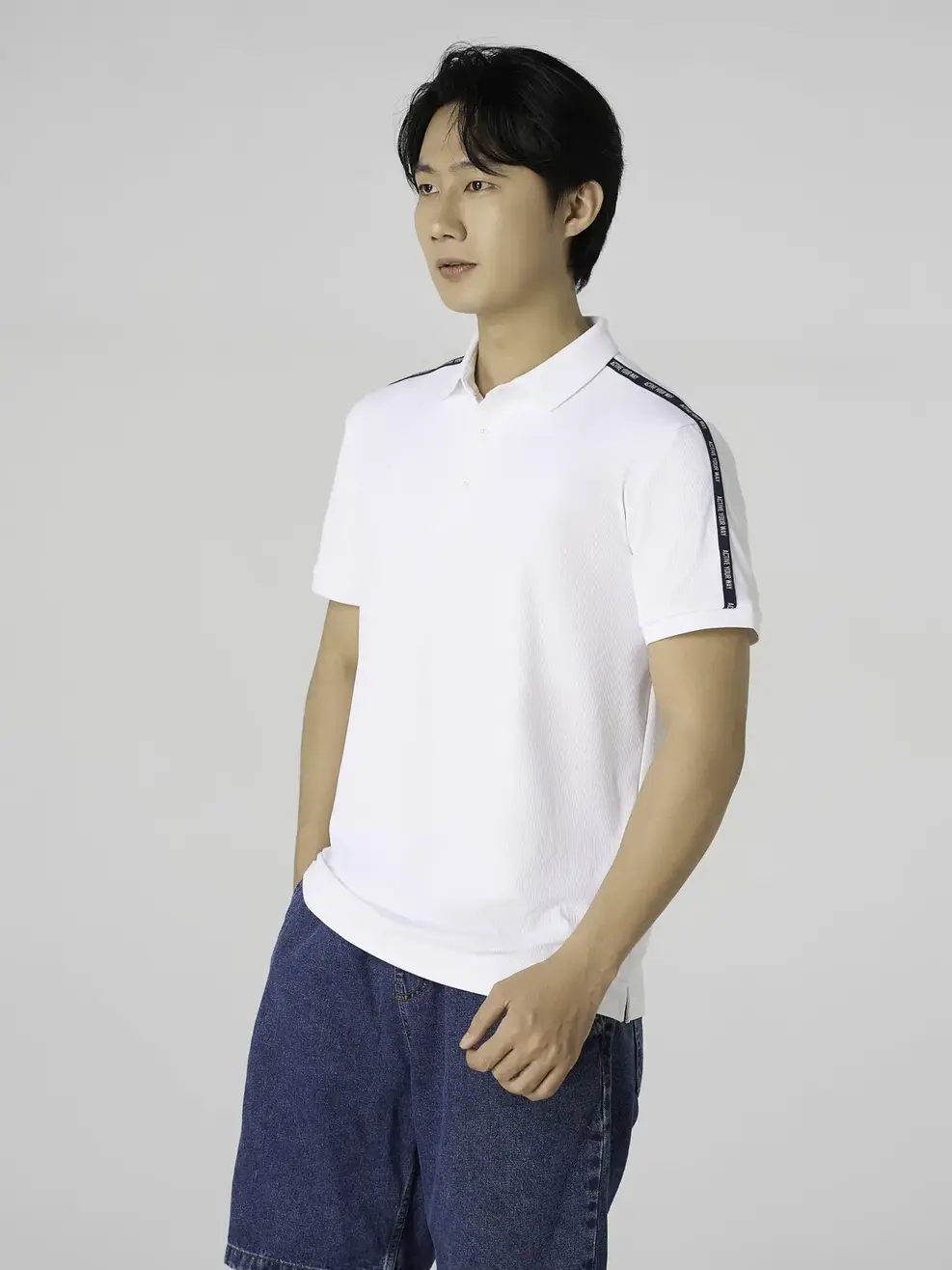 Áo Polo Thể Thao Nam Phối Dây Dệt Vai - Trắng 013 - M