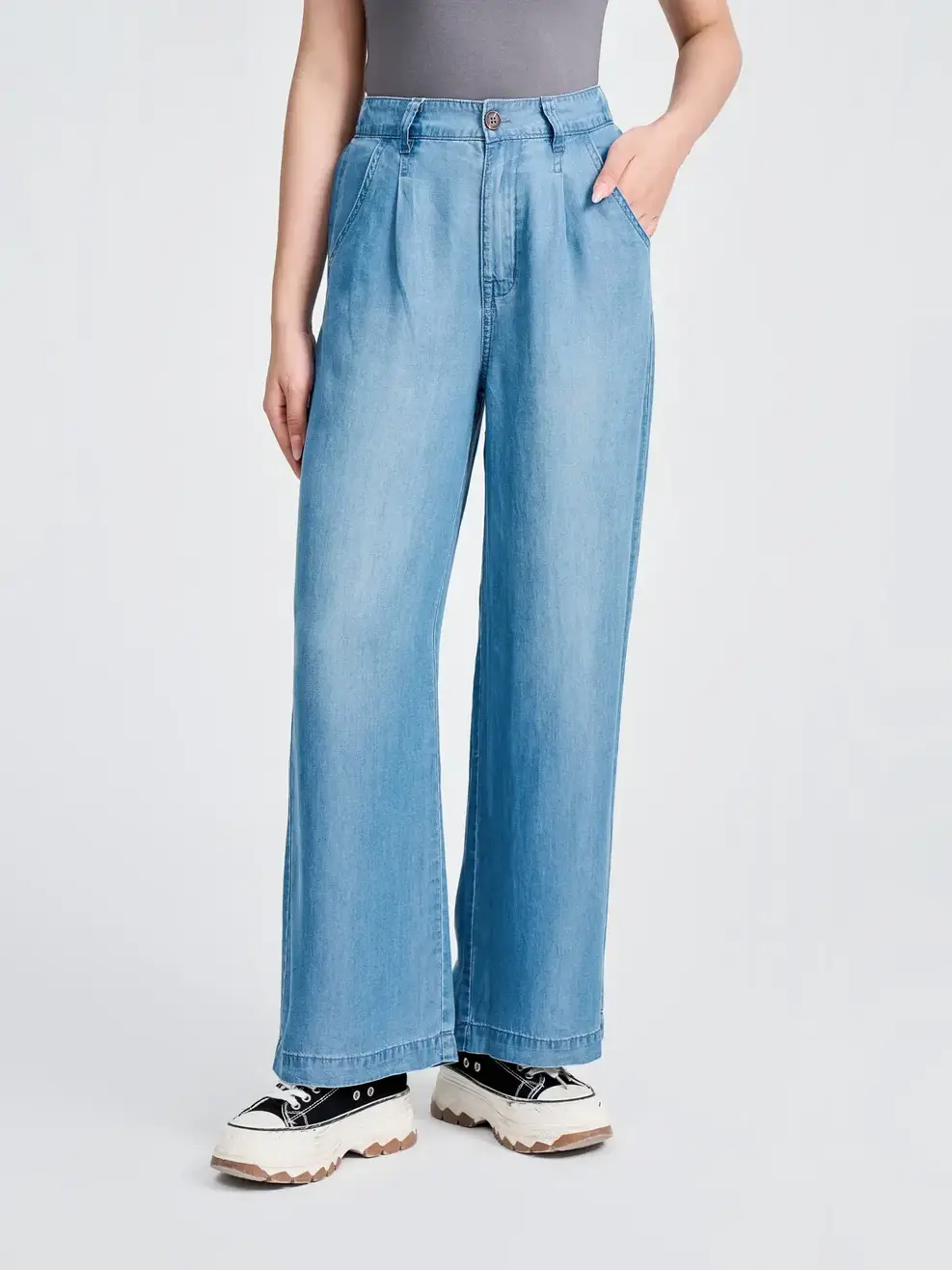Quần Jeans Giấy Tencel Suông 1 Ly (QJN7062) - Màu chàm 003 - 27