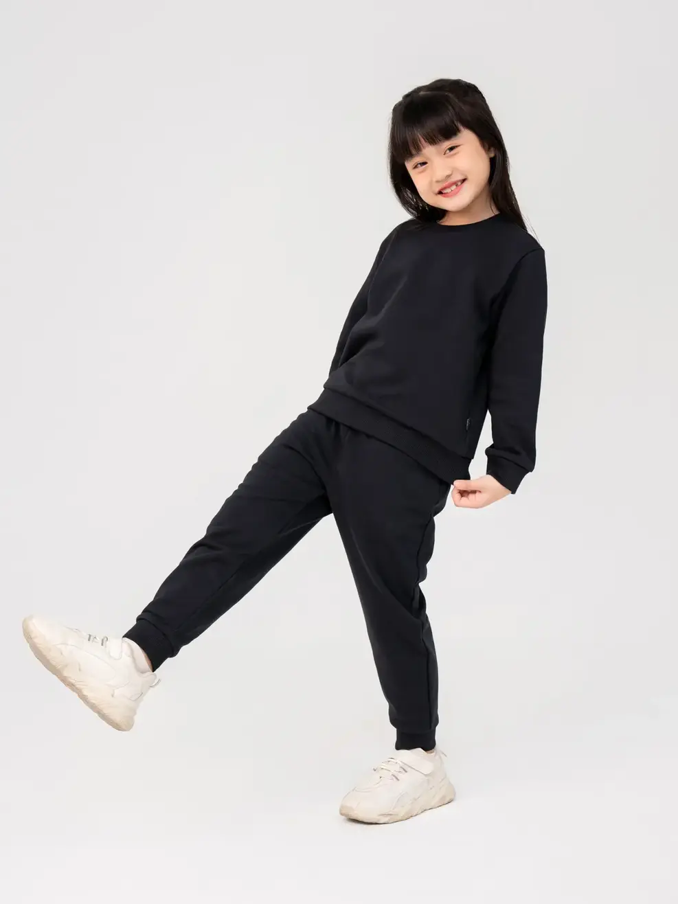 Đồ Bộ Kid Nỉ Da Cá Cơ Bản - Đen - 4