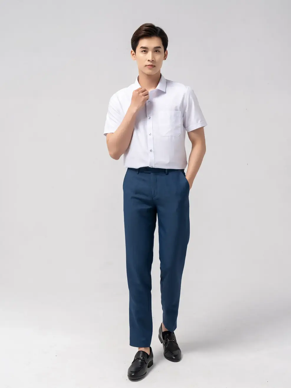 Quần âu nam nano melange - Tím than - M