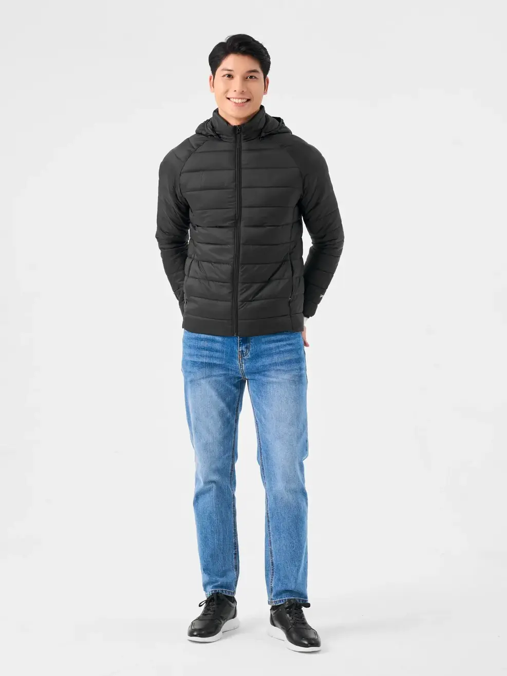 Áo Phao Nam 3S Siêu Nhẹ Tay Raglan - Đen - M