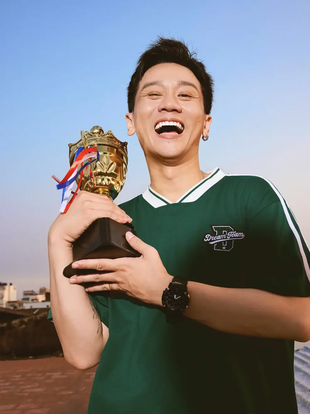 Áo Phông Cổ Tim Dream Team - Xanh lá 042 - M