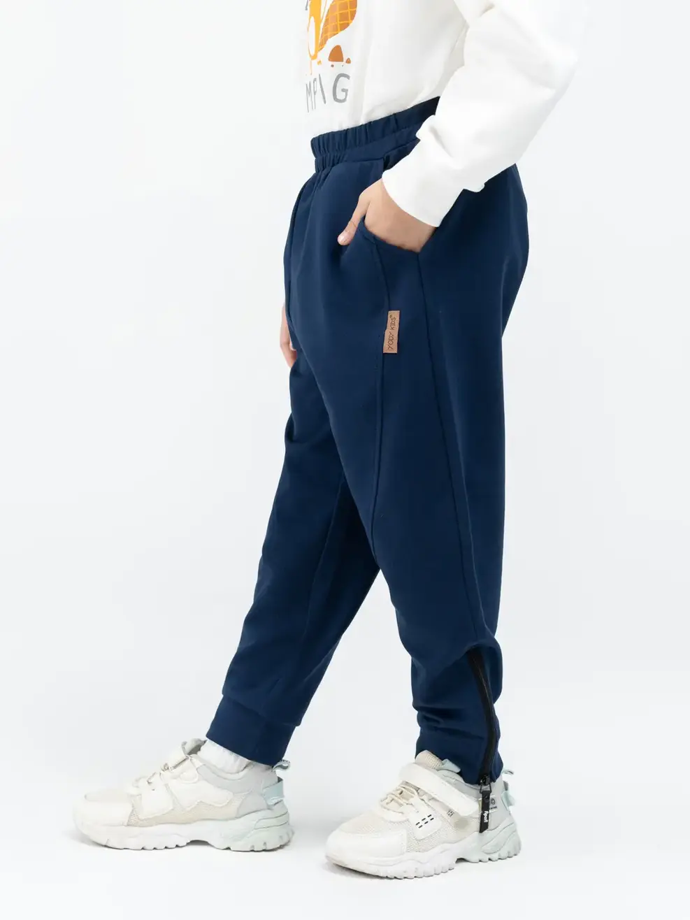 Quần nỉ kid khóa gấu - Tím than - 2