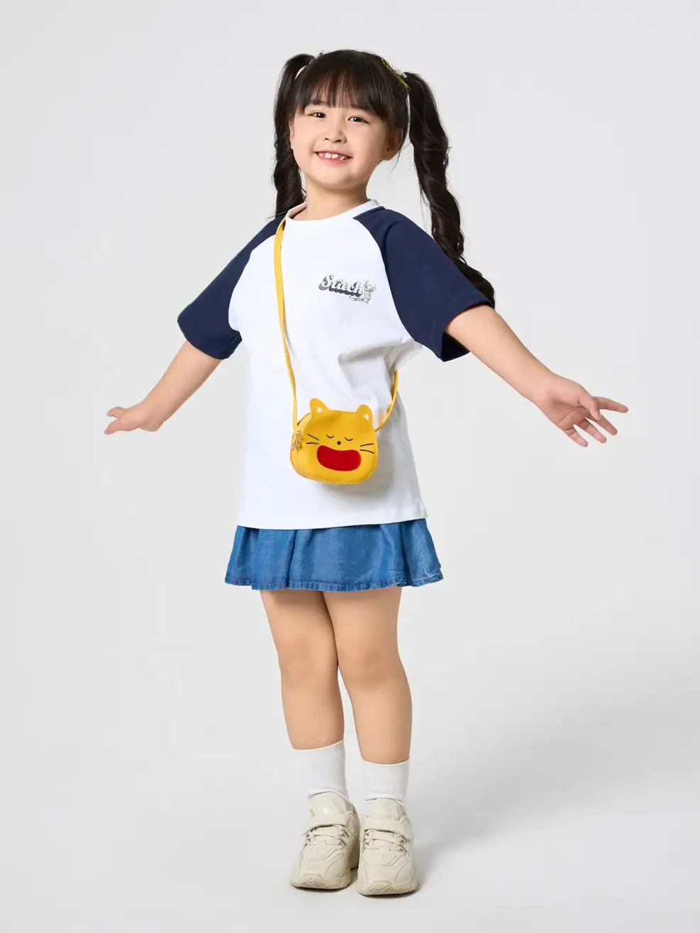 Áo Phông Tay Raglan Sun Sea Stitch - Trắng 001 - 2-3