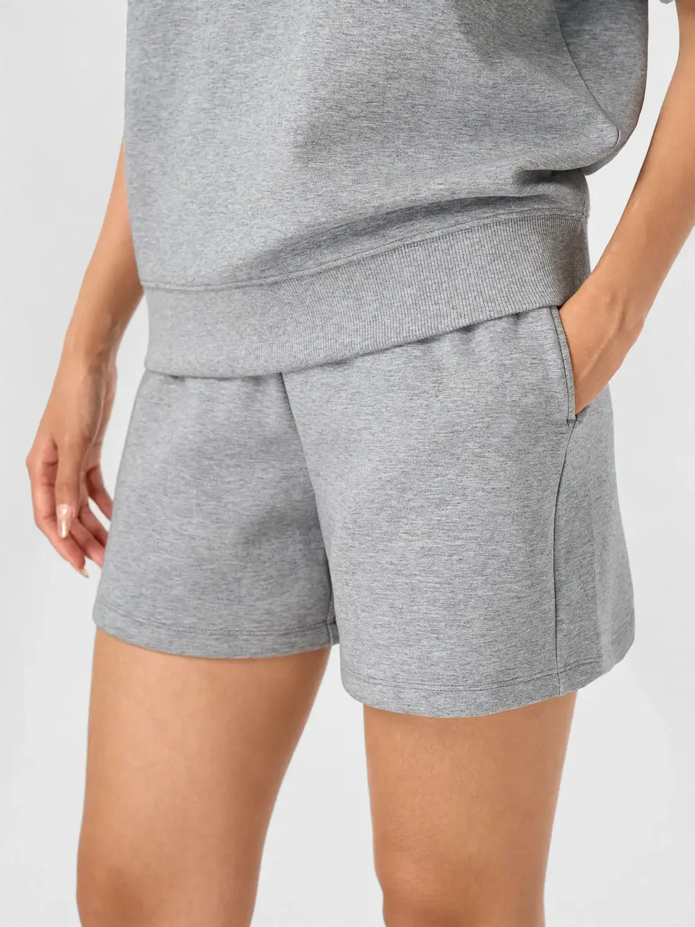 Bộ Đồ Nữ Tay Raglan - Melange xám 52 - S