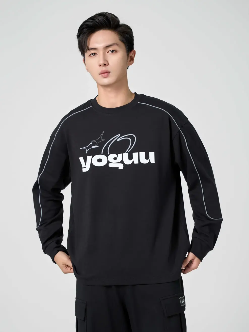 Áo Yoguu Dài Tay Phối Viền Tay - Đen - 0