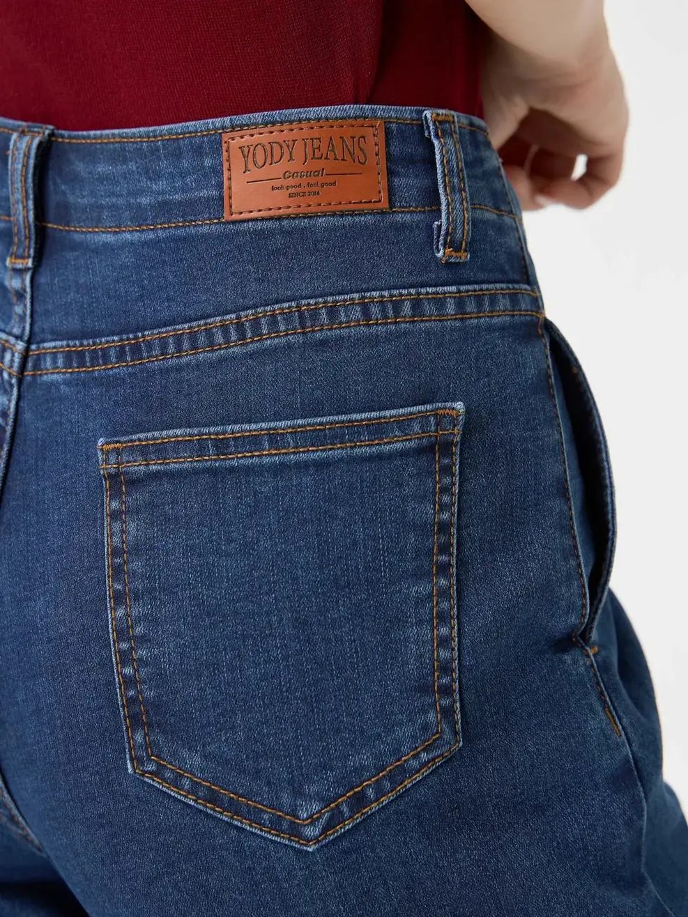 Quần Jeans Baggy Cạp Liền Co Giãn (QJN3076) - Màu chàm 001 - 25