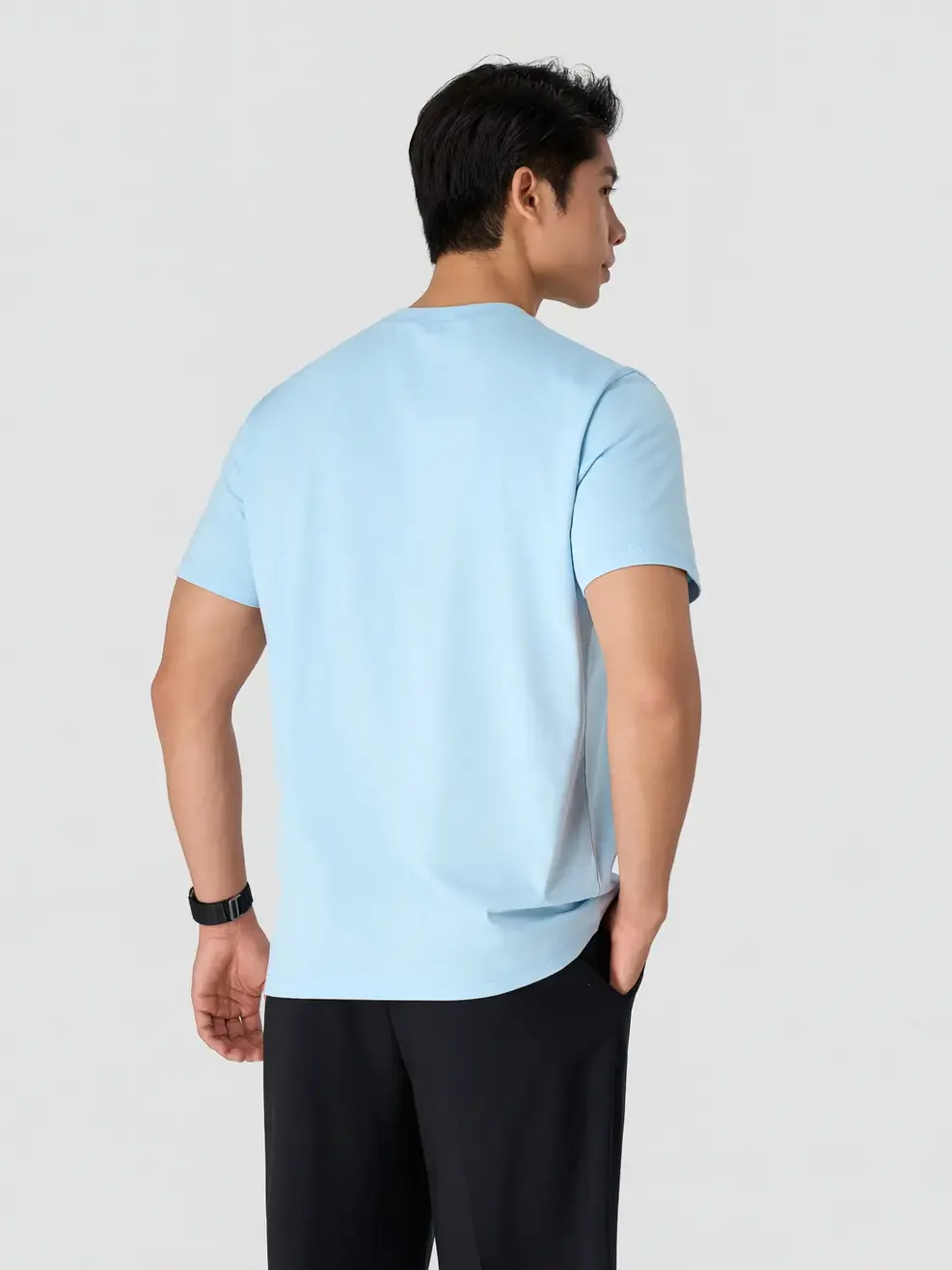 Áo Phông Nam Regular Mác Dệt in Chữ Ngực - Xanh da trời 045 - M