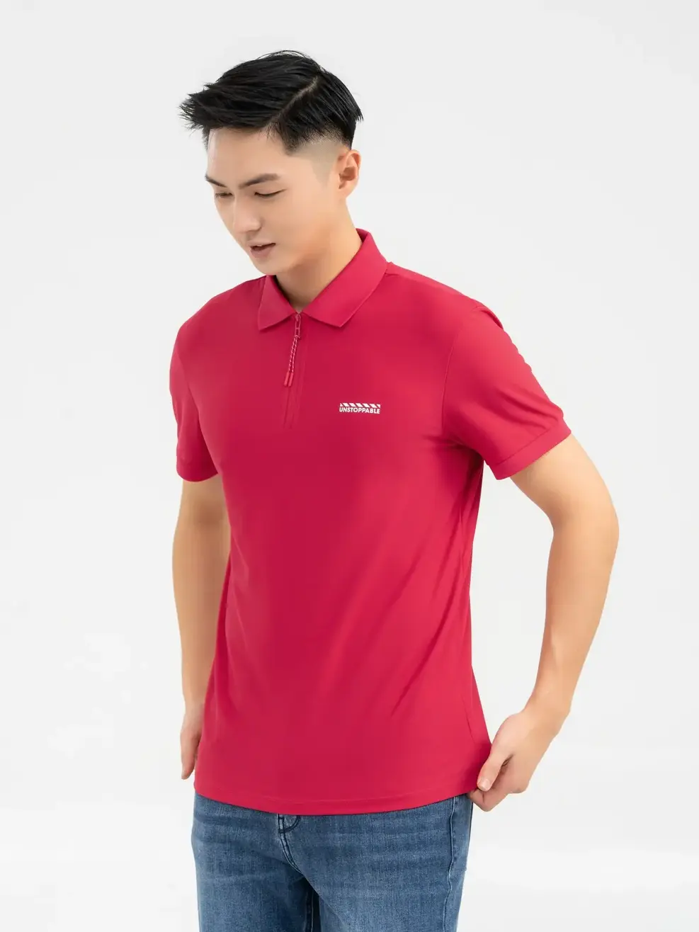 Polo Thể Thao Nam Airycool Nẹp Khóa - Đỏ - M