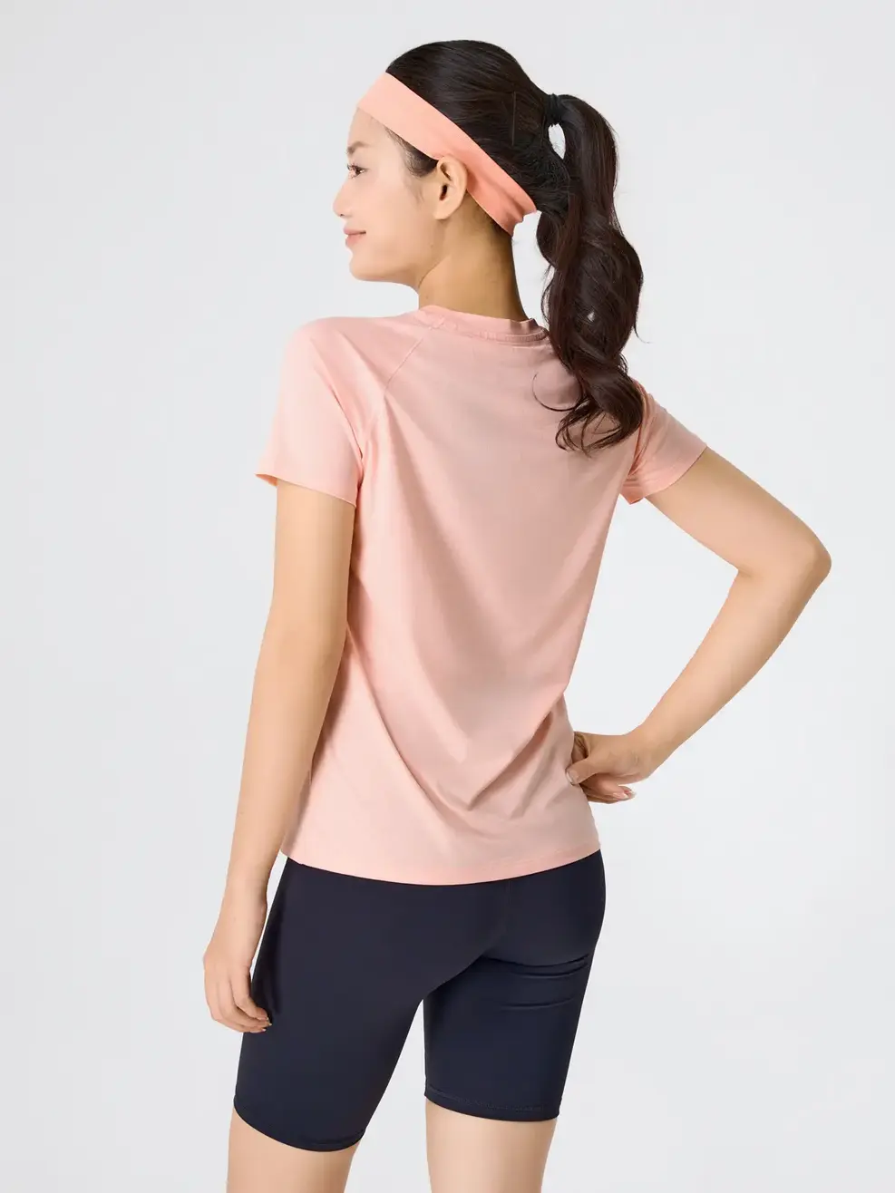 Áo Phông Thể Thao Siêu Nhẹ Dệt Melange - Phối Màu Hồng 085 - S