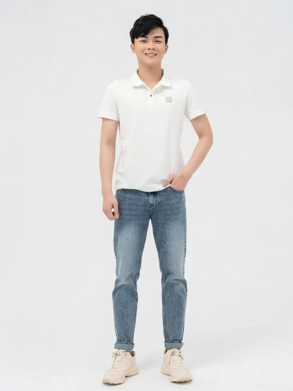 Polo nam 86 - Trắng - 4XL