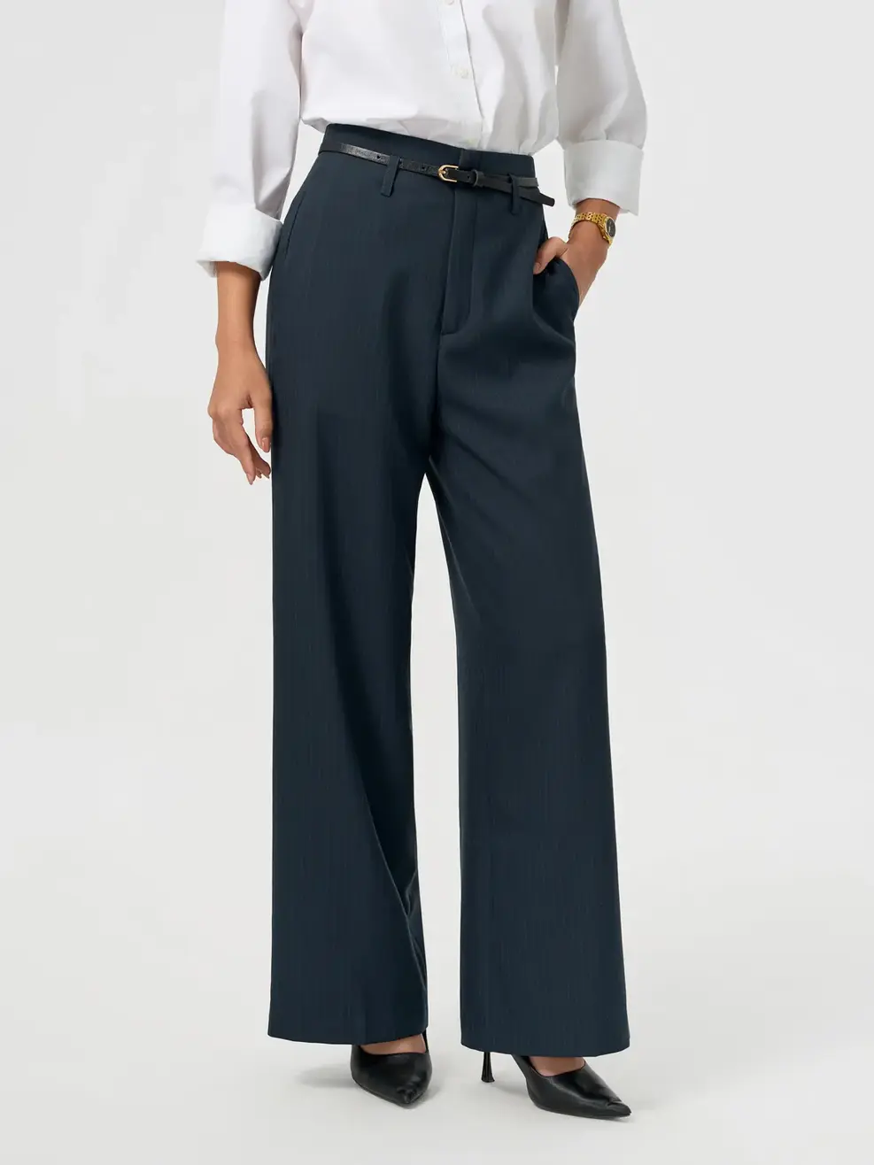 Quần Nữ Suông Cạp Liền Cao Tôn Dáng - Kẻ Tím Than 135 - S