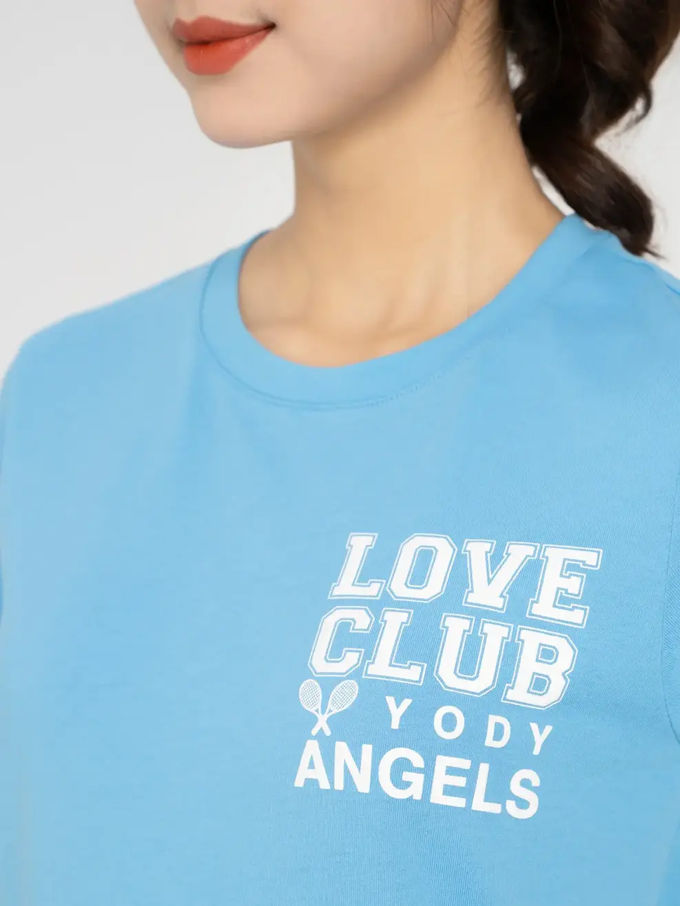 Áo Tshirt nữ in club - Xanh Biển - L