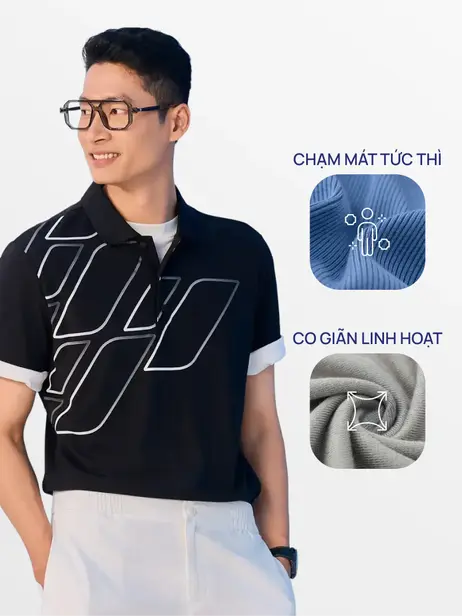 Áo Polo Nam Slim In Thân Trước Có Xẻ Tà