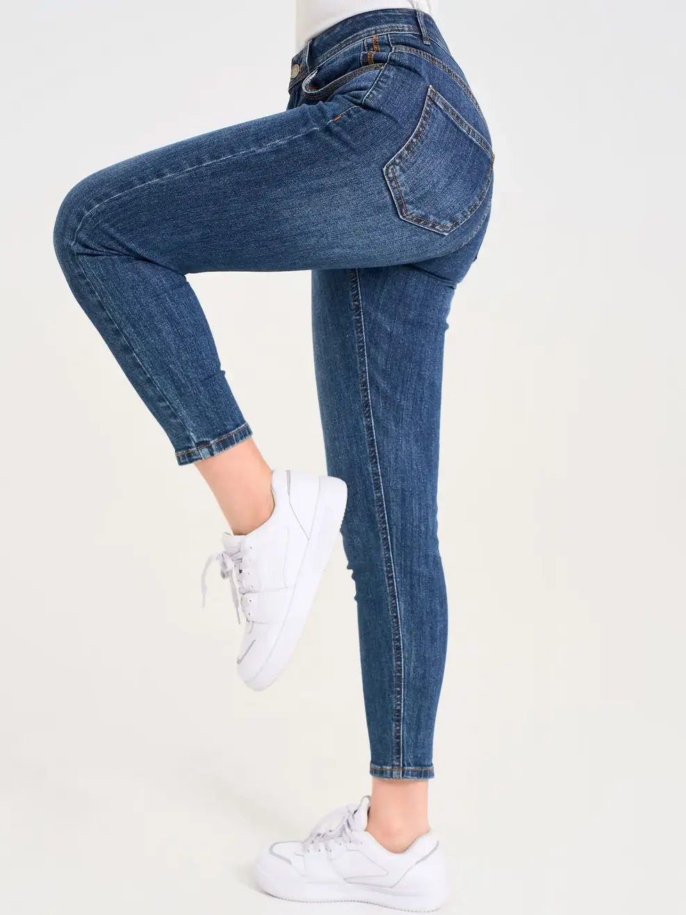 Quần Jeans Skinny Diễu Túi - Màu chàm 001 - 27