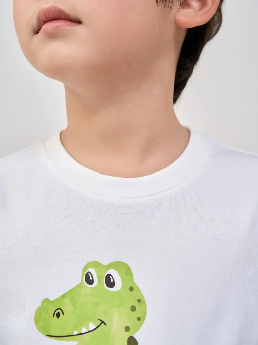 T-shirt Kid In Cá Sấu Vui Vẻ Cotton Usa - Trắng 1 - 2