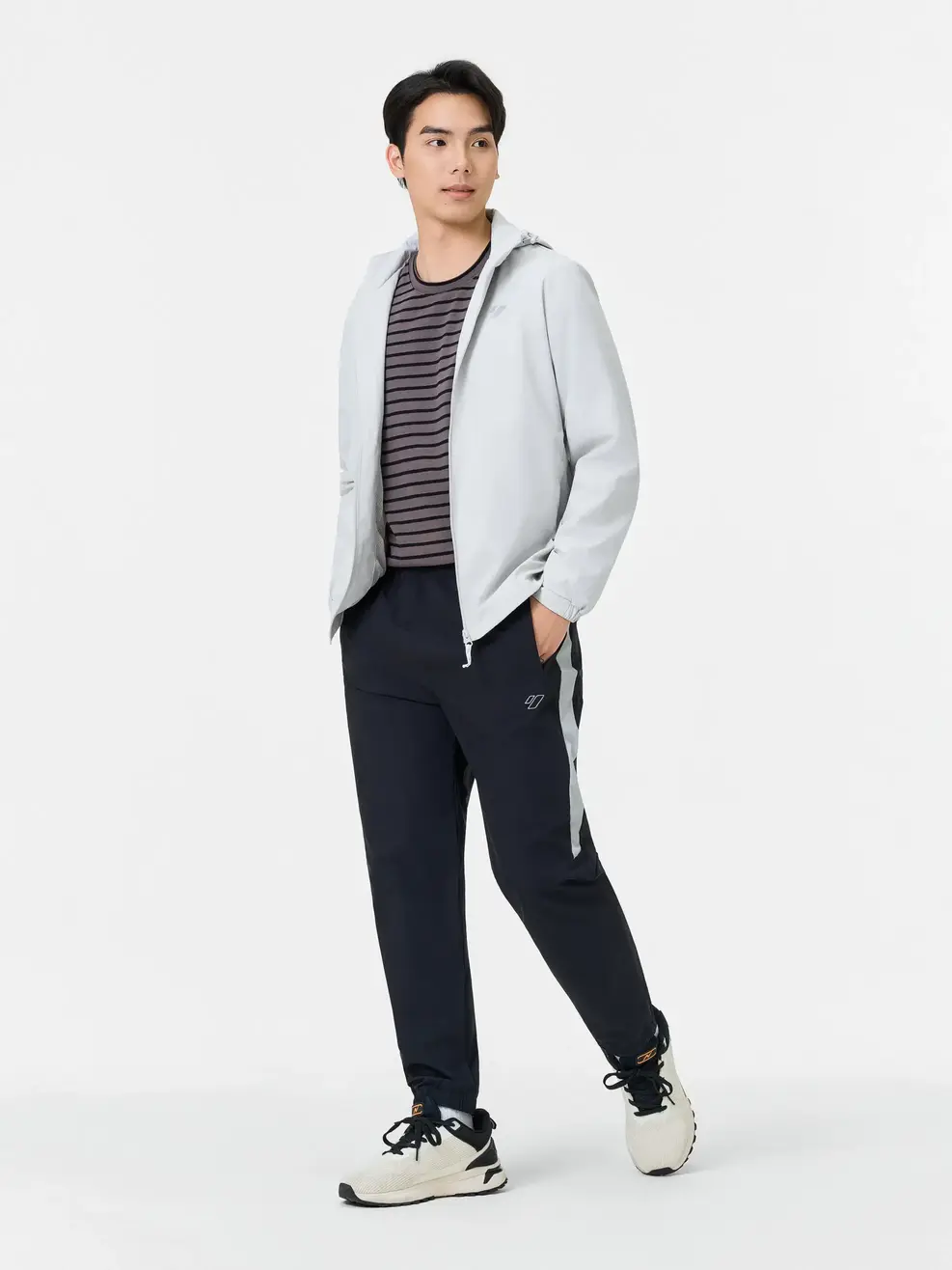 Quần Gió Thể Thao Jogger Phối Sườn - ĐEN 002 - 29