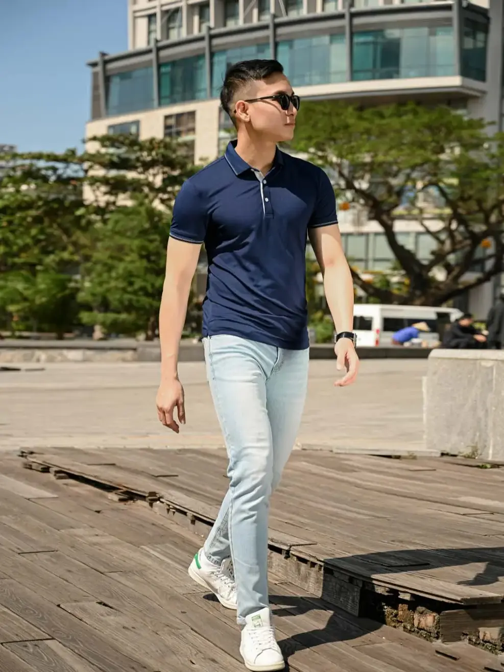 Áo polo nam Coolmax - Tím than - S