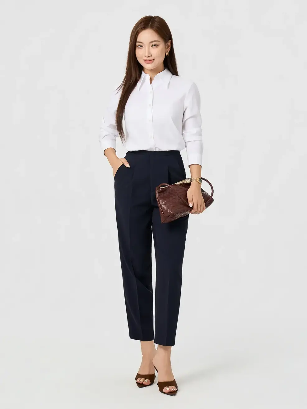 Quần Baggy Nữ Ly Trước - Navy 057 - S