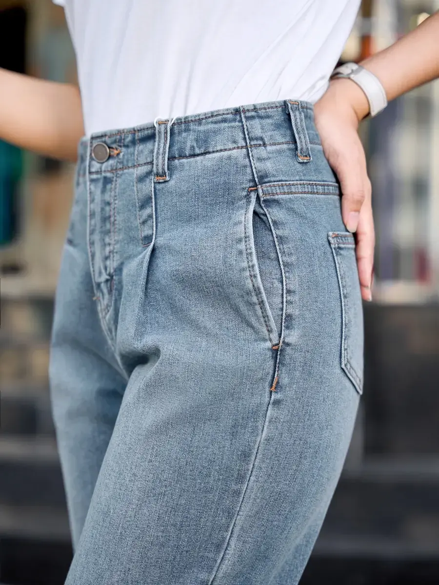 Women's Baggy Jeans  - BLUE - 26