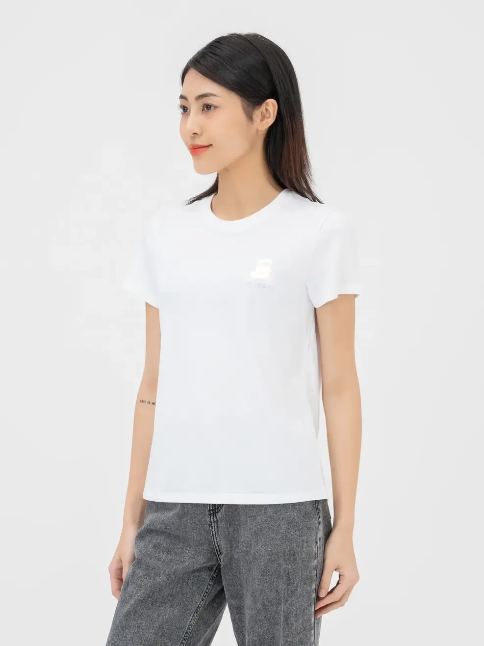 T-shirt Nữ In Gấu Heybear - Trắng 1 - S