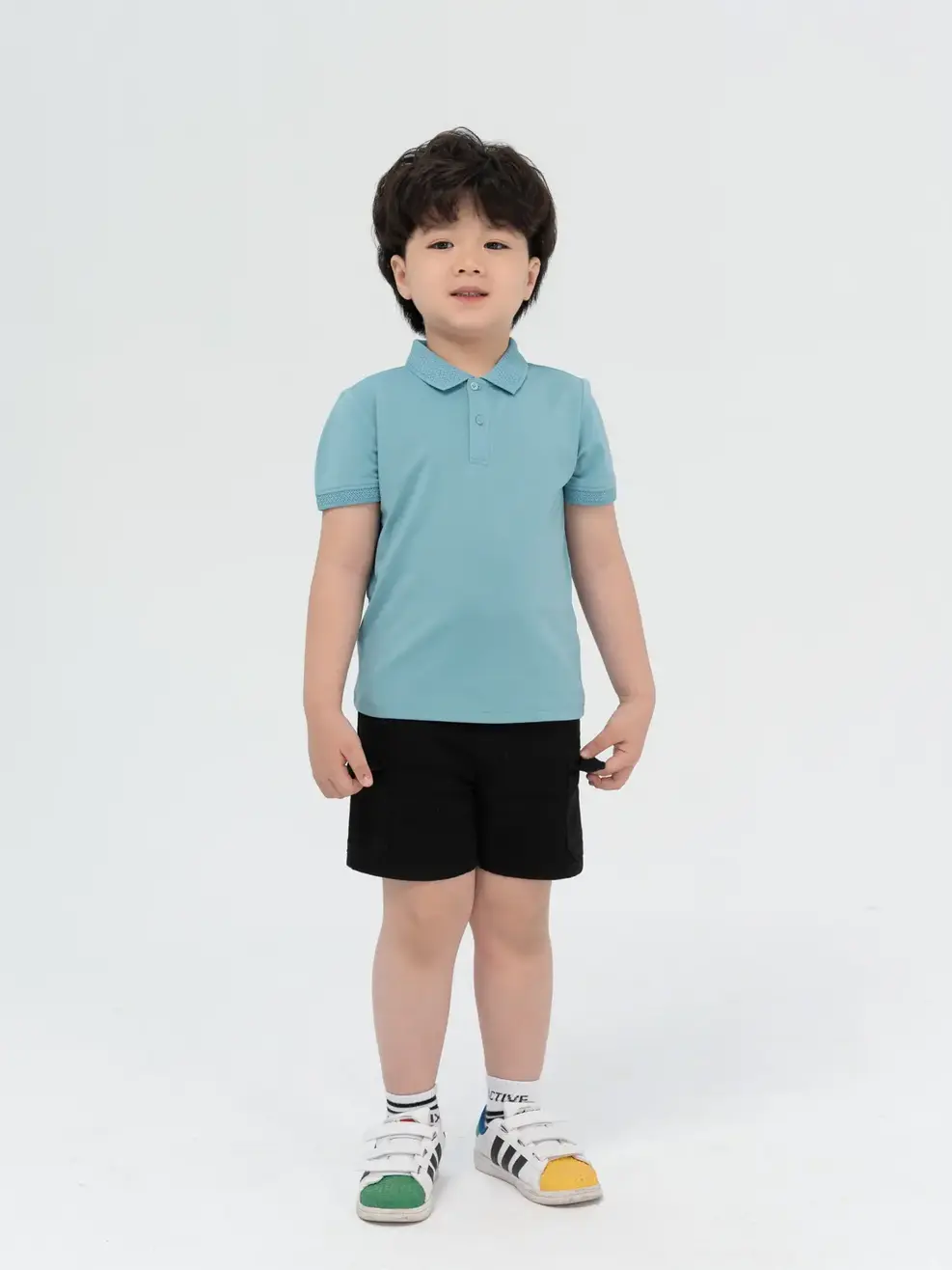Polo kid coolmax bo dệt nổi - Xanh ngọc - 6